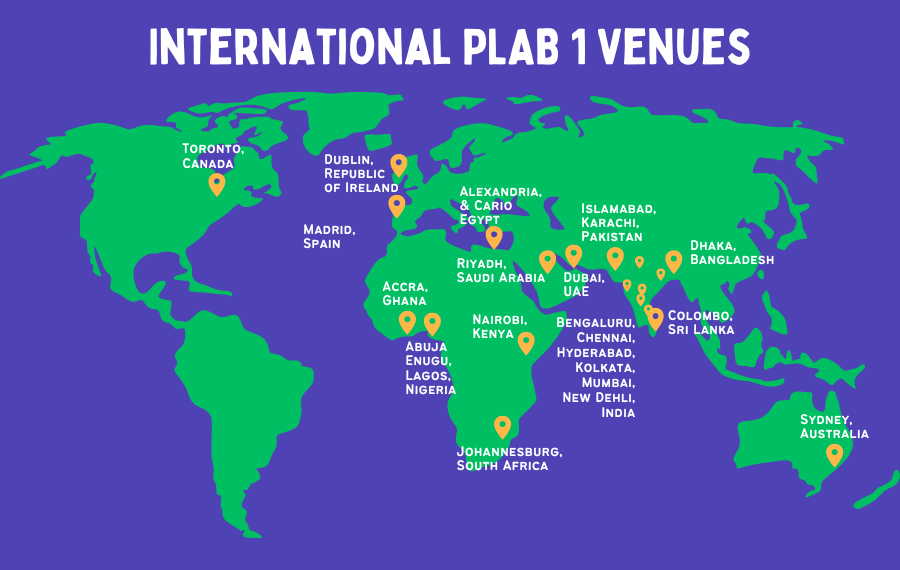International PLAB 1 Venues